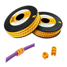 Клипса маркировочная на кабель диаметром 3.6–7.4 мм, символ "8", 500 шт., желтая LANMASTER LAN-MCC-EC28/500-YL